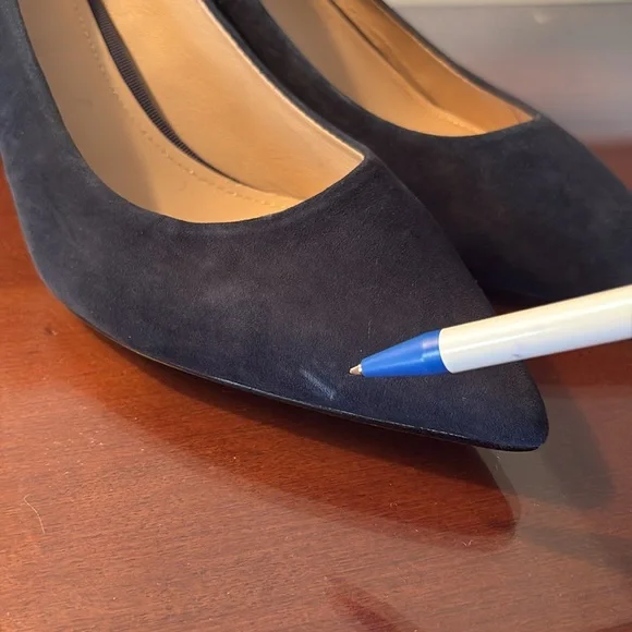 Boden heels New size 9.5 (41) Lara mid heel court shoe pumps navy suede - Picture 9 of 13